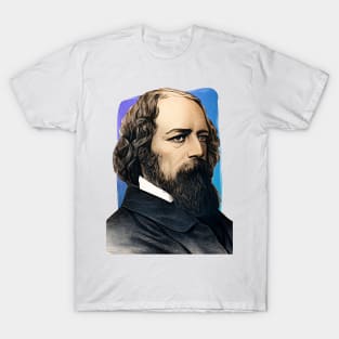 English Poet Alfred Tennyson, 1st Baron Tennyson illustration T-Shirt